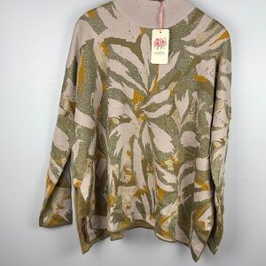 Entro Knit Sweater in Olive and Cream large nwt xtra large fit